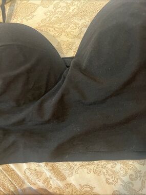 PINK Victoria's Secret Black Bralette with logo script size medium